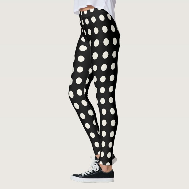 Leggings Puntos de Polka en negro e marfil (Izquierda)