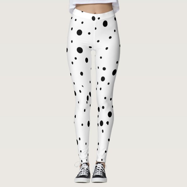 Leggings Puntos de polka negros y blancos (Anverso)