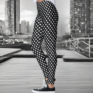 Leggings Puntos de polka negros y blancos