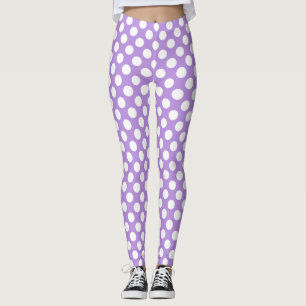 Leggings Puntos de Polka Púrpura, Patrón De Punto De Polka,