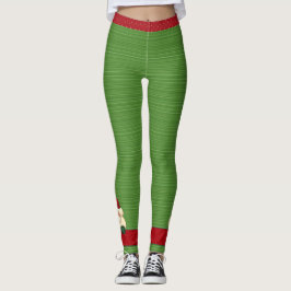 Leggings Puntos de polka roja festiva y rayas verdes de San
