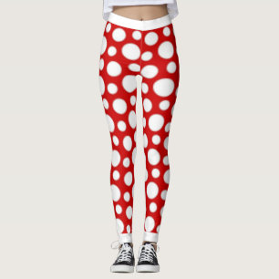 Leggings Puntos de Polka Rojo y Blanco