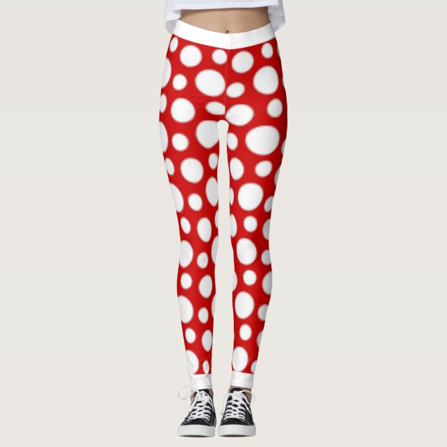 Leggings Puntos de Polka Rojo y Blanco (Anverso)
