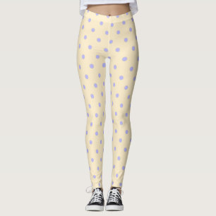 Leggings Puntos de polka y puntos lavanda y amarillo