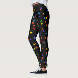 Leggings Puntos del arcoiris Confetti amarillo de polka mul