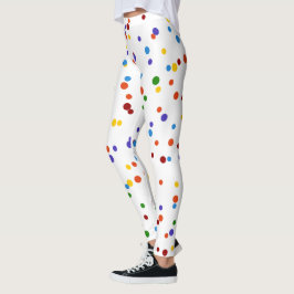 Leggings Puntos del arcoiris Confetti amarillo de polka mul