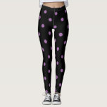 Leggings puntos elegantes de polka negro morado<br><div class="desc">Elegante y moderno diseño de polka.</div>