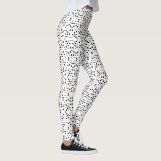 Leggings Puntos geométricos de la polka negra en las pierna