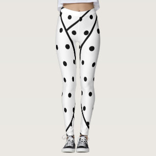 Leggings Puntos geométricos de polca negra