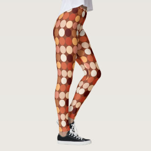 Leggings Puntos gigantes de mediados del siglo, marrón choc