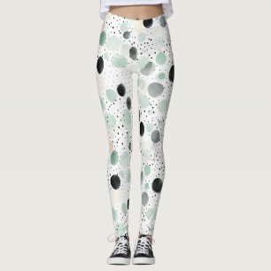 Leggings Puntos Negros Crema Menta Caprichosos
