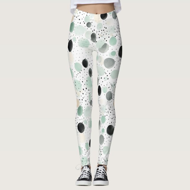 Leggings Puntos Negros Crema Menta Caprichosos   (Anverso)