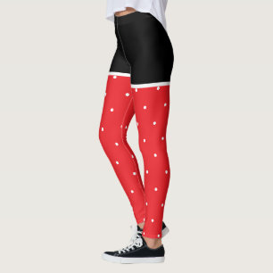 Leggings Puntos negros rojos y blancos