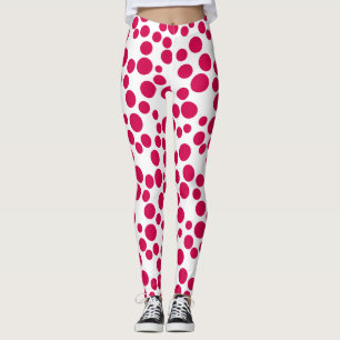 Leggings puntos rojos de polka en un fondo blanco