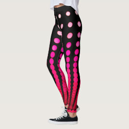 Leggings Puntos rojos sobre negro, Piernas