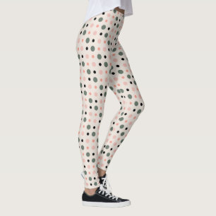 Leggings puntos rosa verde y negro