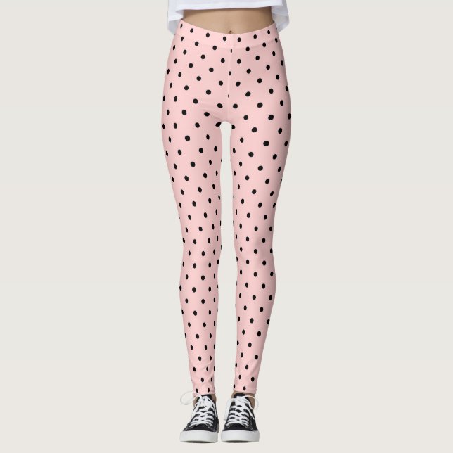 Leggings Puntos rosados y negros (Anverso)