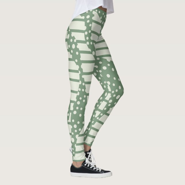 Leggings Puntos y franjas 2 - Verde (Derecha)