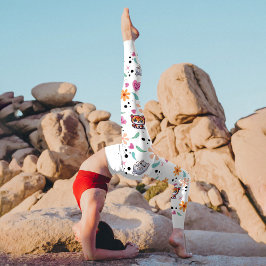 Leggings "Puramente juguetón: Patrón del jardín de gatos de