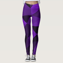 Leggings Purple black geometric mesh pattern