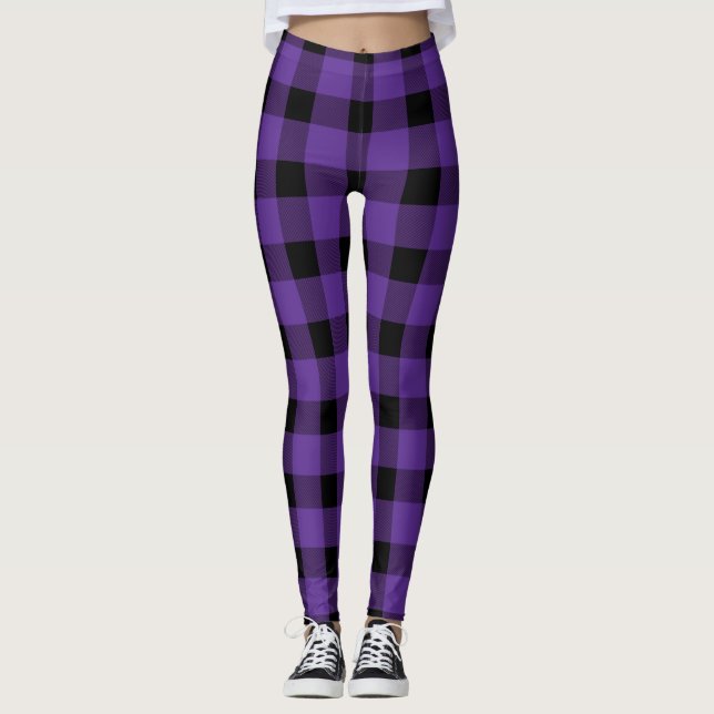Leggings Purple Buffalo Country Lumberjack Plaid (Anverso)
