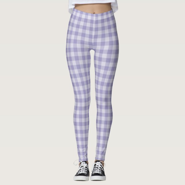 Leggings Purple Checkerboard Pattern (Anverso)