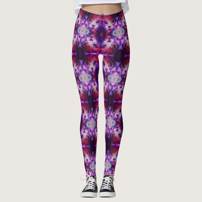 Leggings Purple Galaxy Cat  (Anverso)