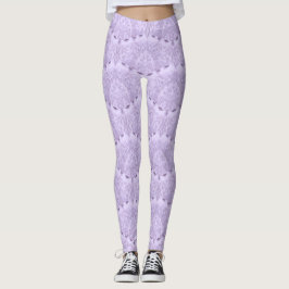 Leggings Purple Lavender Girly Vintage Perlas de encaje