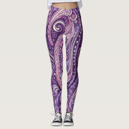 Leggings Purple Paisley 