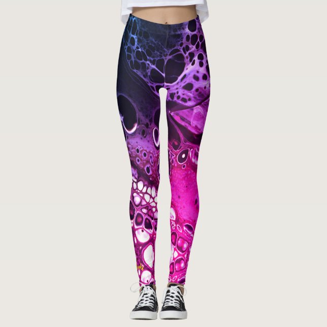 LEGGINGS PURPLE PINK COSMIC DARK WEBBBING (Anverso)
