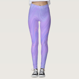 Leggings Purple Pink Wavy Lines Pattern