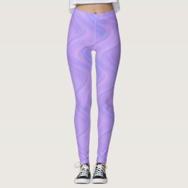 Leggings Purple Pink Wavy Lines Pattern