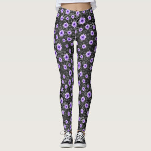 Leggings Purple Skulls y Sunflower Series Design 11