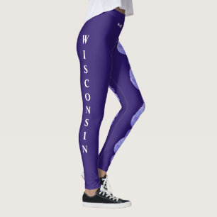 Leggings Purple Wisconsin Estado Flor Madera Violeta Leyend