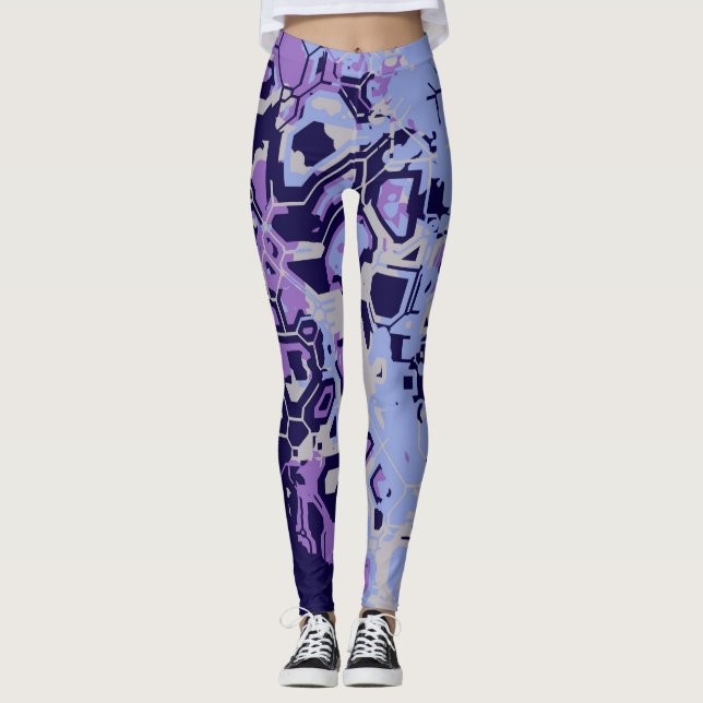 Leggings Púrpura Abstracto (Anverso)