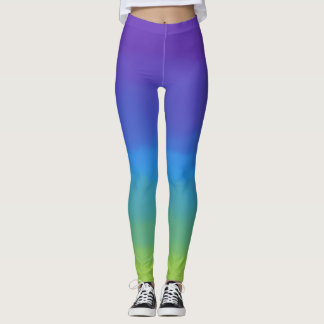 Leggings Púrpura, azul y verde oscuro
