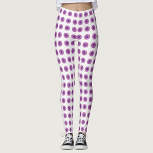 Leggings Púrpura Bullseye Objetivo Polka Dot Circulos redon