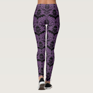 Leggings Púrpura del damasco de Halloween