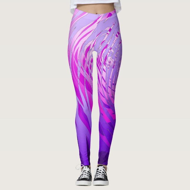 Leggings Púrpura espiral compleja - Piernas (Anverso)