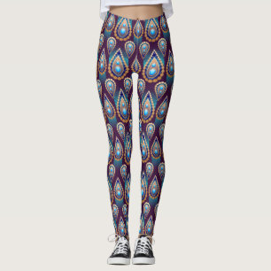 Leggings Púrpura gota de varias piernas femeninas