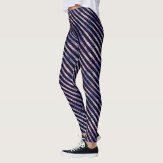 Leggings Púrpura Grunge acuarela de garras a rayas