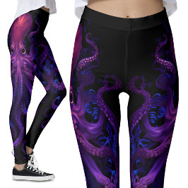 Leggings Púrpura Kraken Tentacles océano Monstruo Octopus
