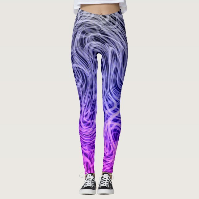 Leggings Púrpura lineal retorcida2 - Piernas (Anverso)