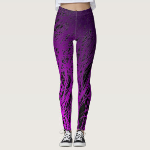 Leggings Púrpura linear de la explosión - polainas