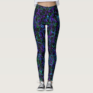 Leggings Púrpura, negra, azul y verde