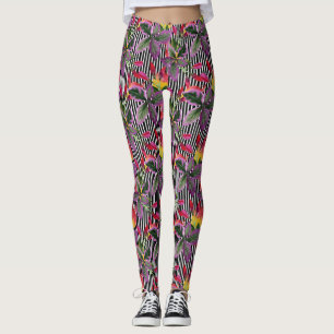 Leggings Púrpura Orquídea Colores de color blanco/negro