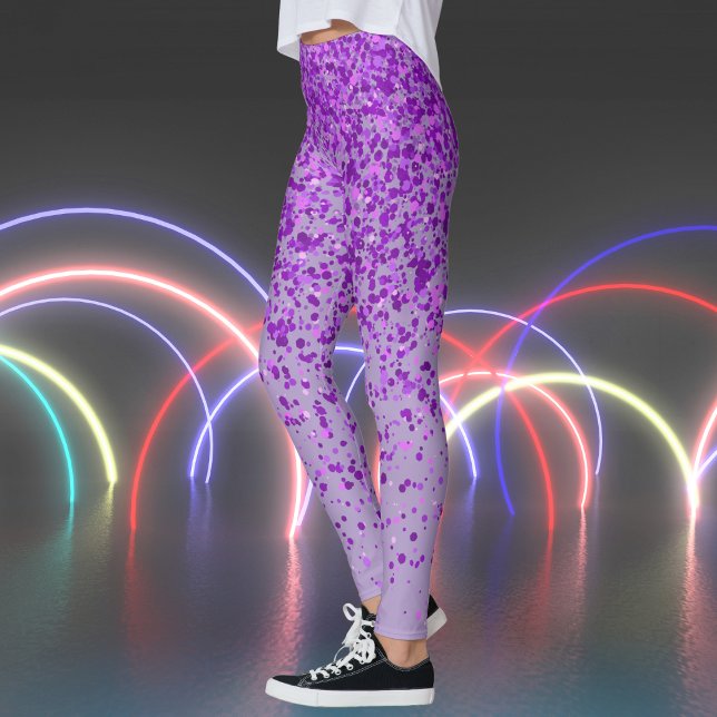 Leggings Púrpura pálida con pecas impresas (Pale Purple with Freckles Print Leggings)