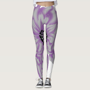 Leggings Púrpura Pastel, flor artificial de humo de Ametilo