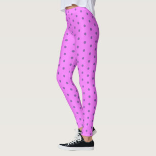 Leggings Púrpura Polka Dot Hot Pink Gym