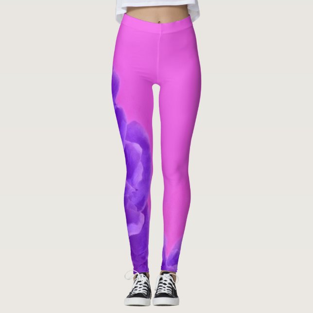 Leggings Púrpura Raspberry Floral (Anverso)